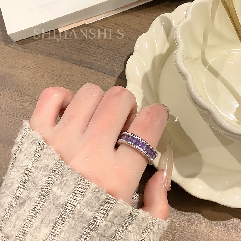 Women's Fairy Fog Glucose Sweet Cool Fresh Fruit Diamond Cube Ring