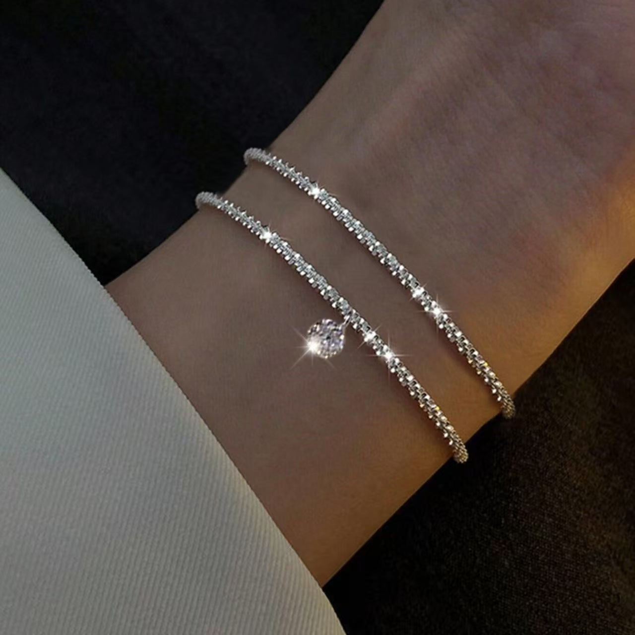 Cold Affordable Luxury Style Shiny Zircon Bracelets