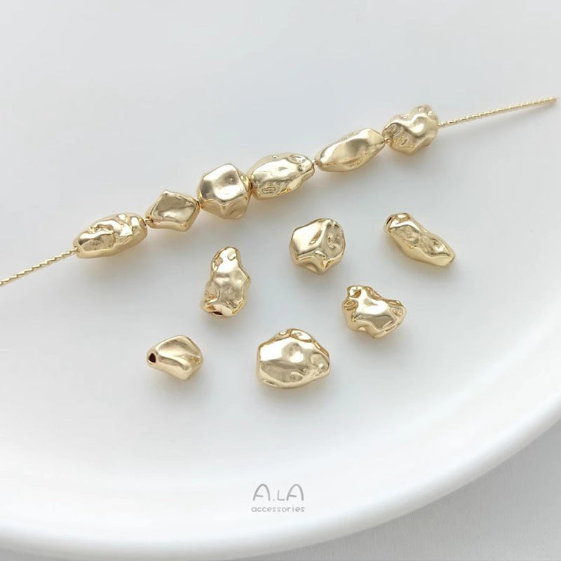 Bag Thick Sier Irregular Spacer Beads Jewelry Accessories
