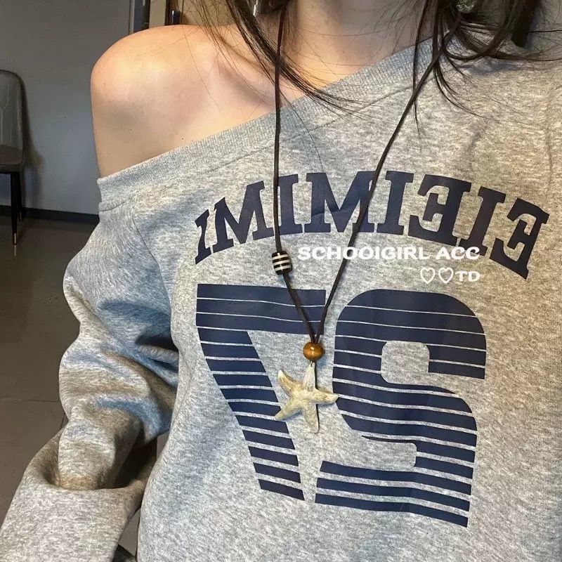 Butterfly Ethnic Ceramic Starfish Retro Collarbone Sweater Chain Pendants