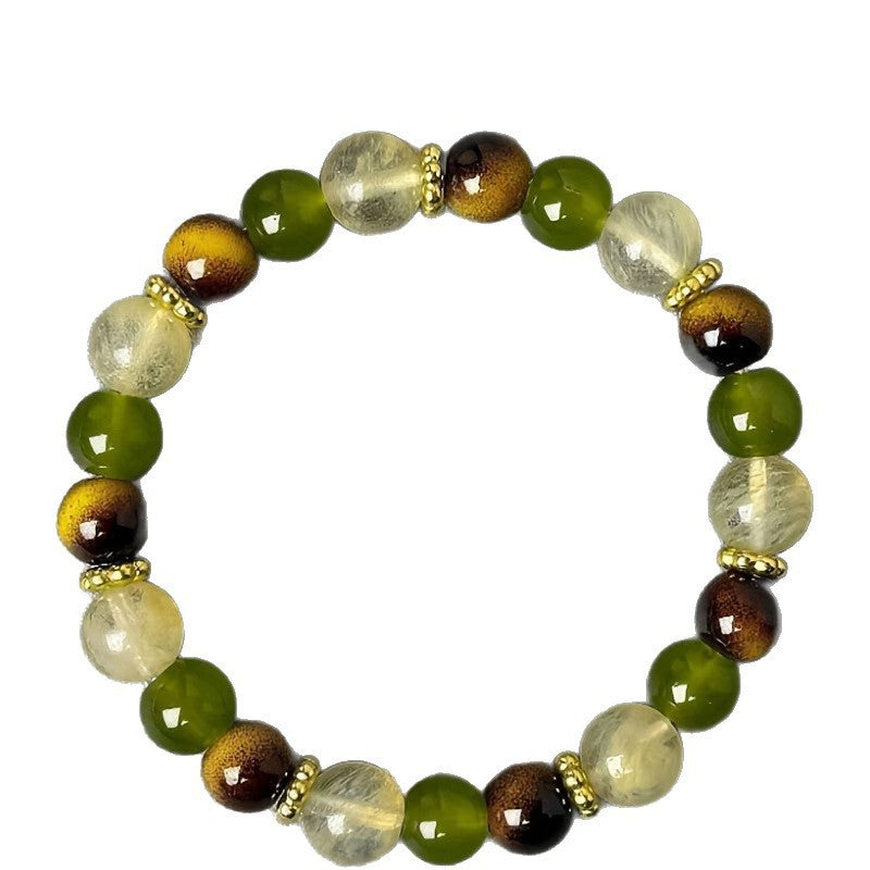 Xi Tigereye Watermelon Crystal Glazed Gift Bracelet