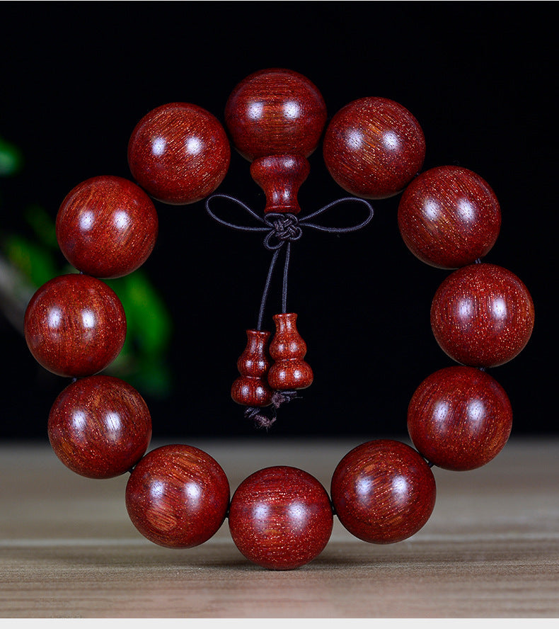 Women's & Men's Lobular Rosewood High Density Submerged Red Sandalwood Buddha Beads Bracelet
