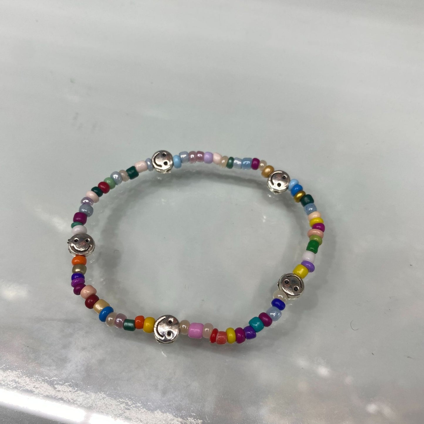 Style Fresh Color Beaded Smiley Transparent Candy Rings