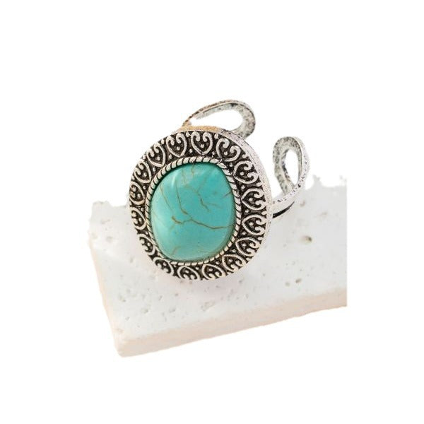Women's Bohemian Retro Personalized Horse Eye Turquoise Ring