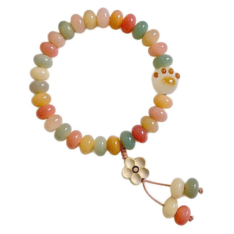 Cat's Paw Plum Chinese Style Abacus Beads Crafts Bracelet