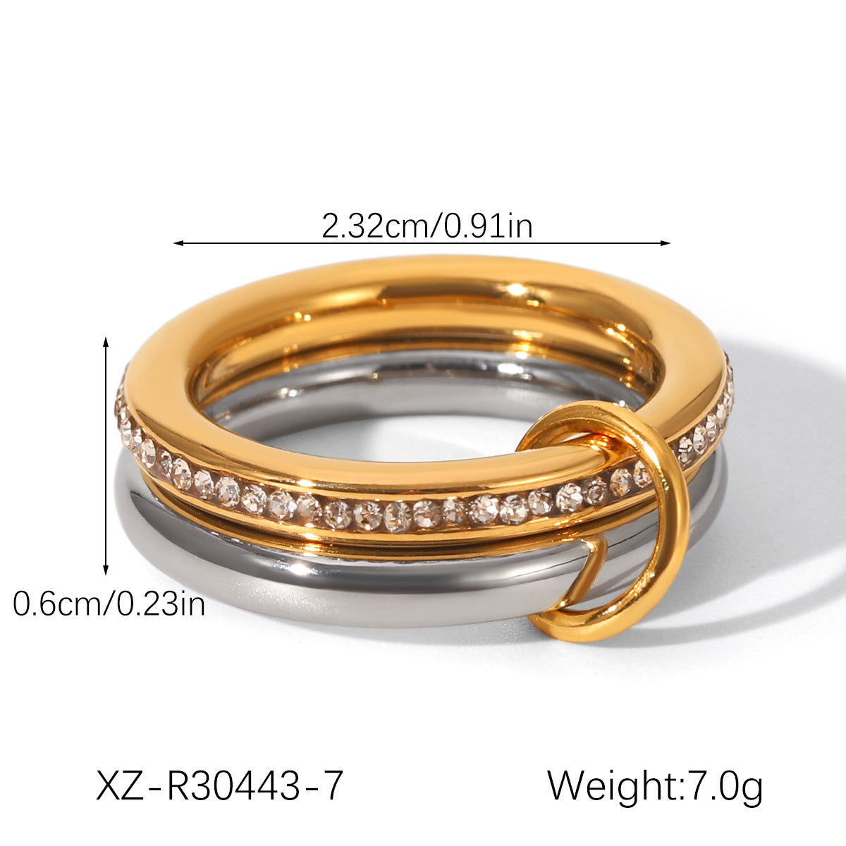 Twin Simple Titanium Steel No Fading Light Luxury High-grade Stainless Ring