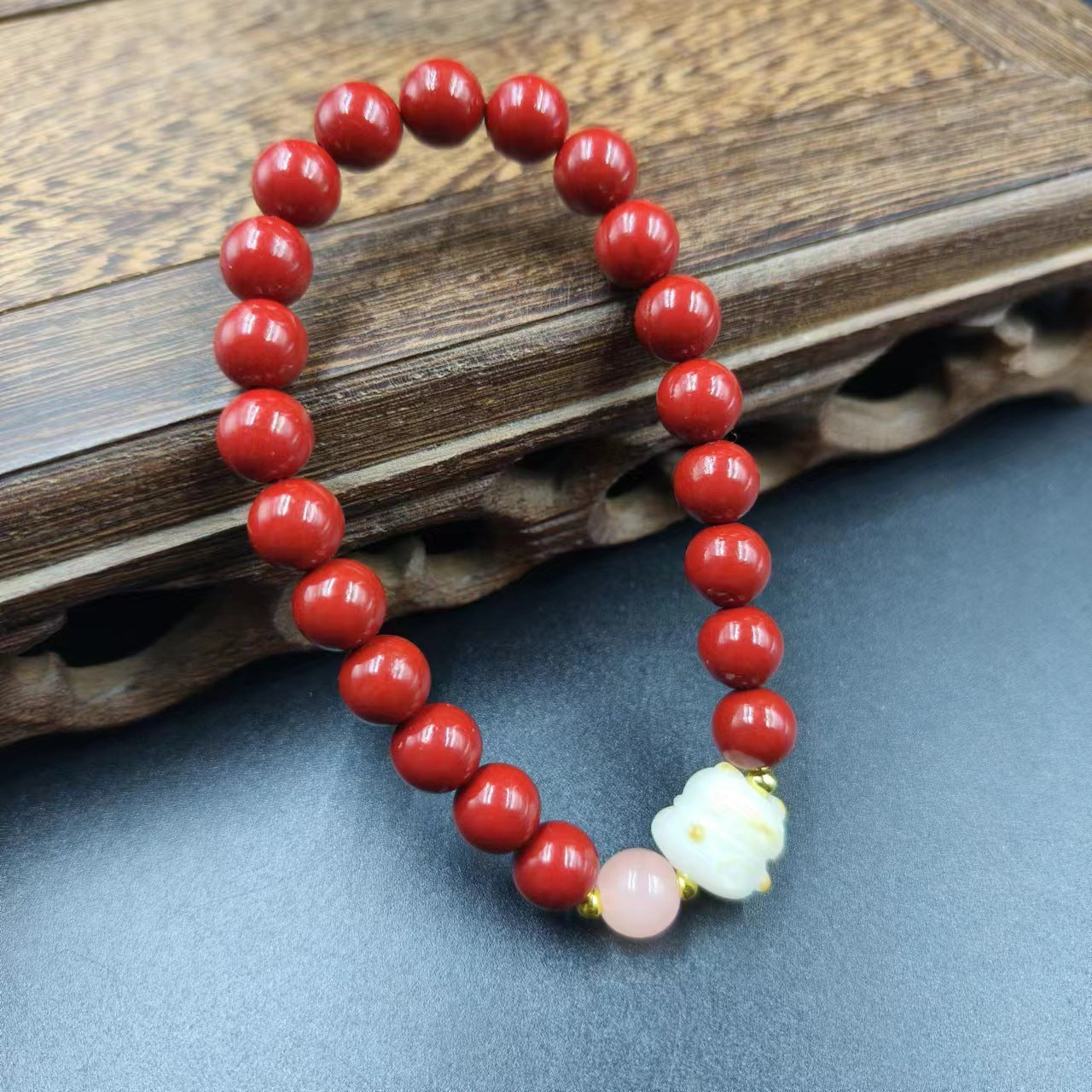 Women's & Men's Cinnabar Purple Gold Sand Single Circle Simple Buddha Beads Light Bracelet