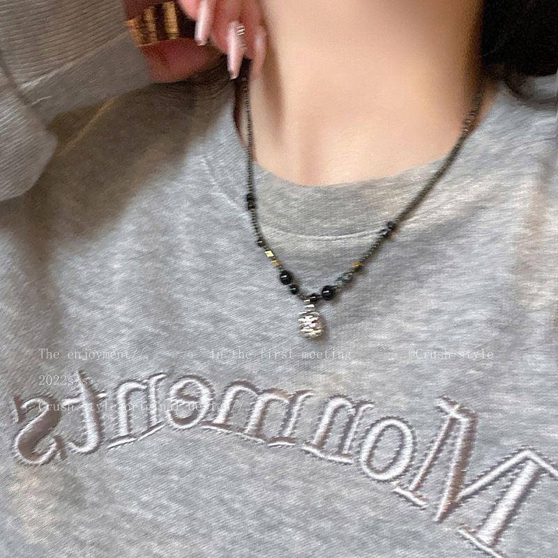 Style National Fashion Beaded Female Retro Easy Matching Clavicle Chain Necklace