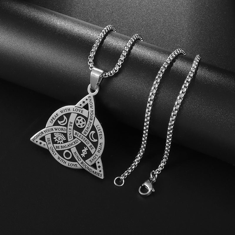 Men's Steel Celtic Vintage Viking Triangle Titanium Necklaces