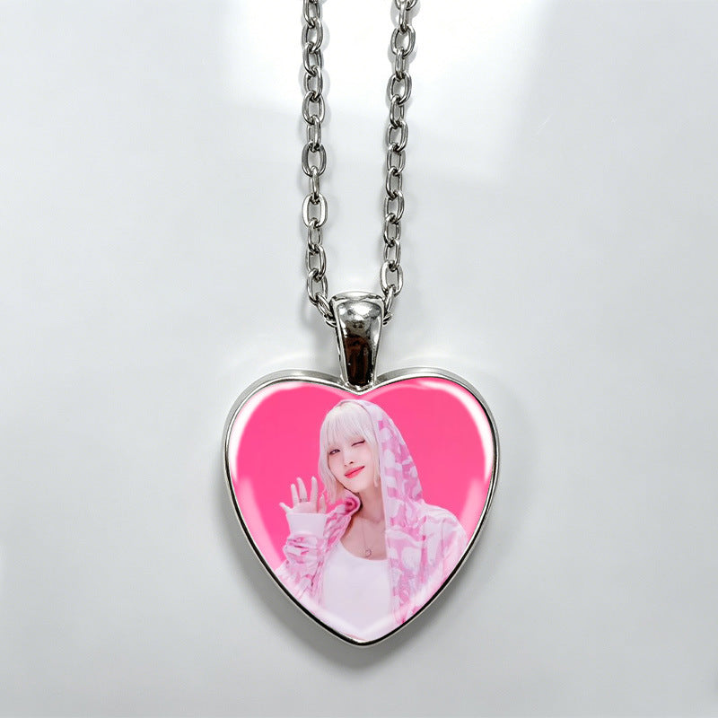 Love Alloy Korean Group Support Heart Sweet Beauty Fans Clavicle Necklaces