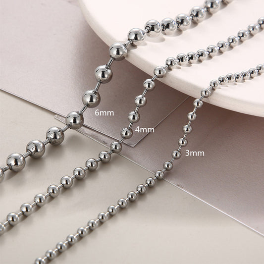 Fashion Simple Stainless Steel Ball Bead Necklaces