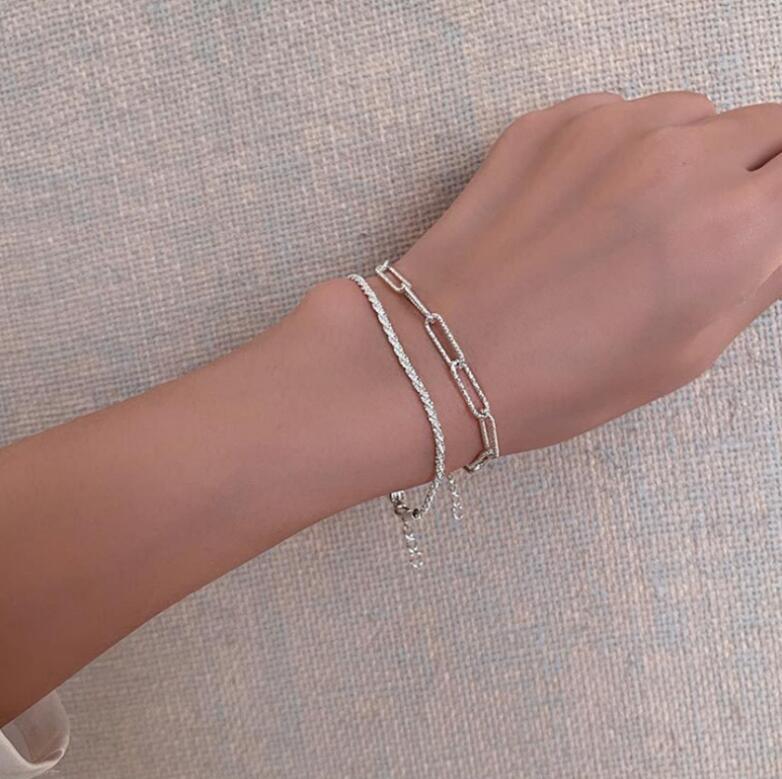 Women's Style Two-piece Sparkling Simple Temperamental Minority Bracelets