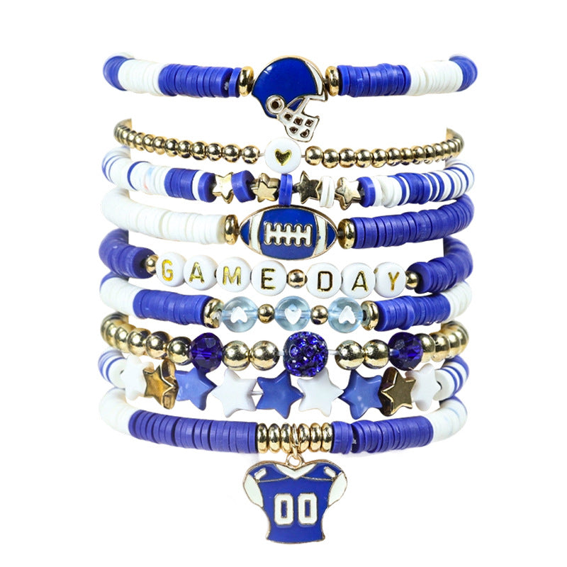 Rugby Golden Balls Twin Crystal Love Letter Bracelet