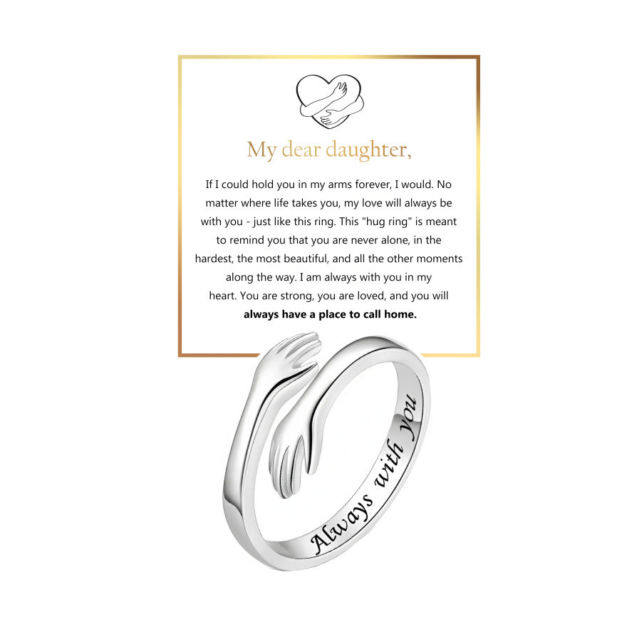 Open Titanium Steel Female Spiral Winding Twisted Retro Ring