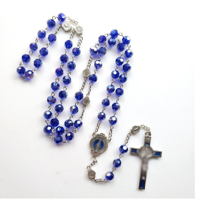 Women's & Men's Blue Crystal Drop Oil Fashion Trendy Necklace