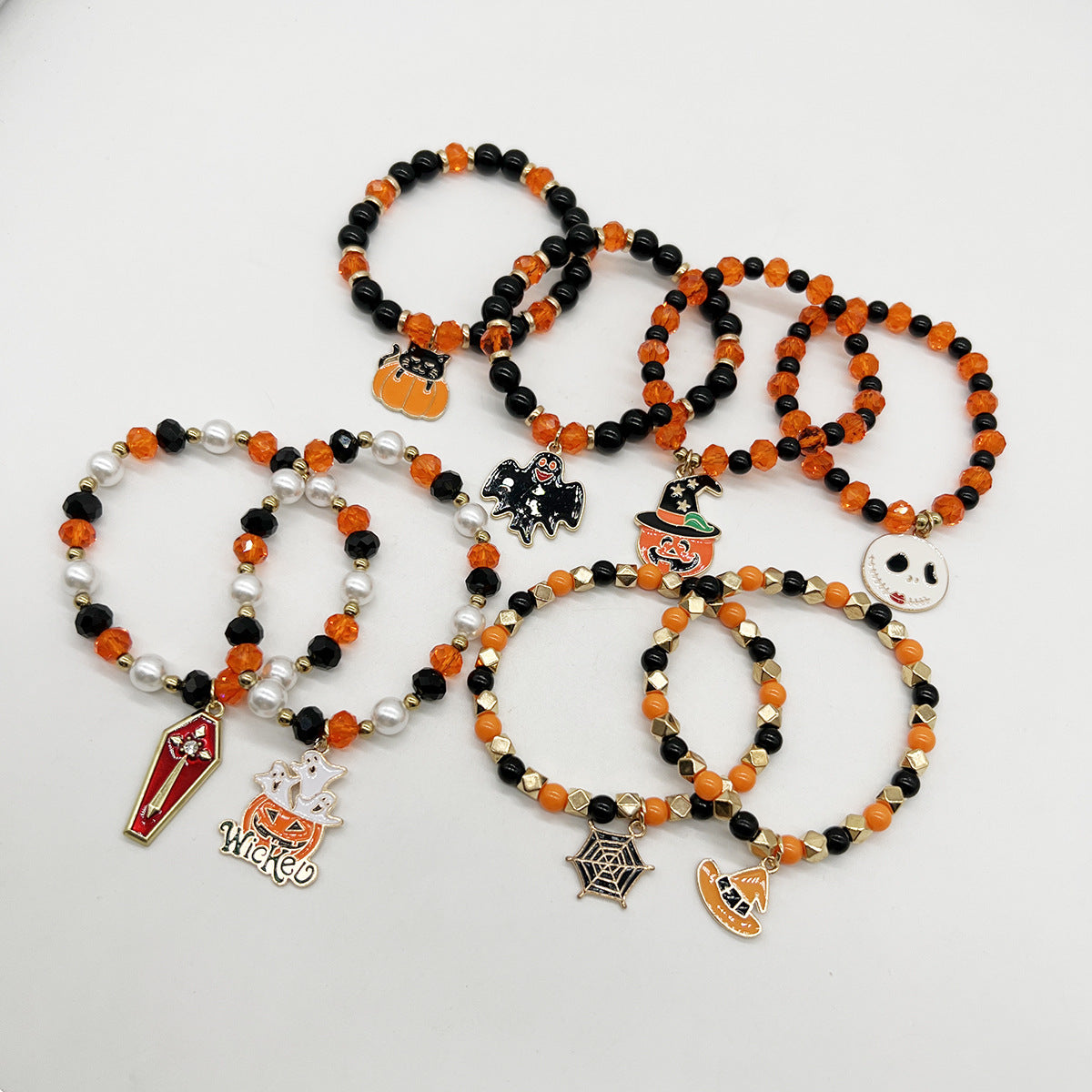 Black Red Orange Suit Spider Pumpkin Bracelets