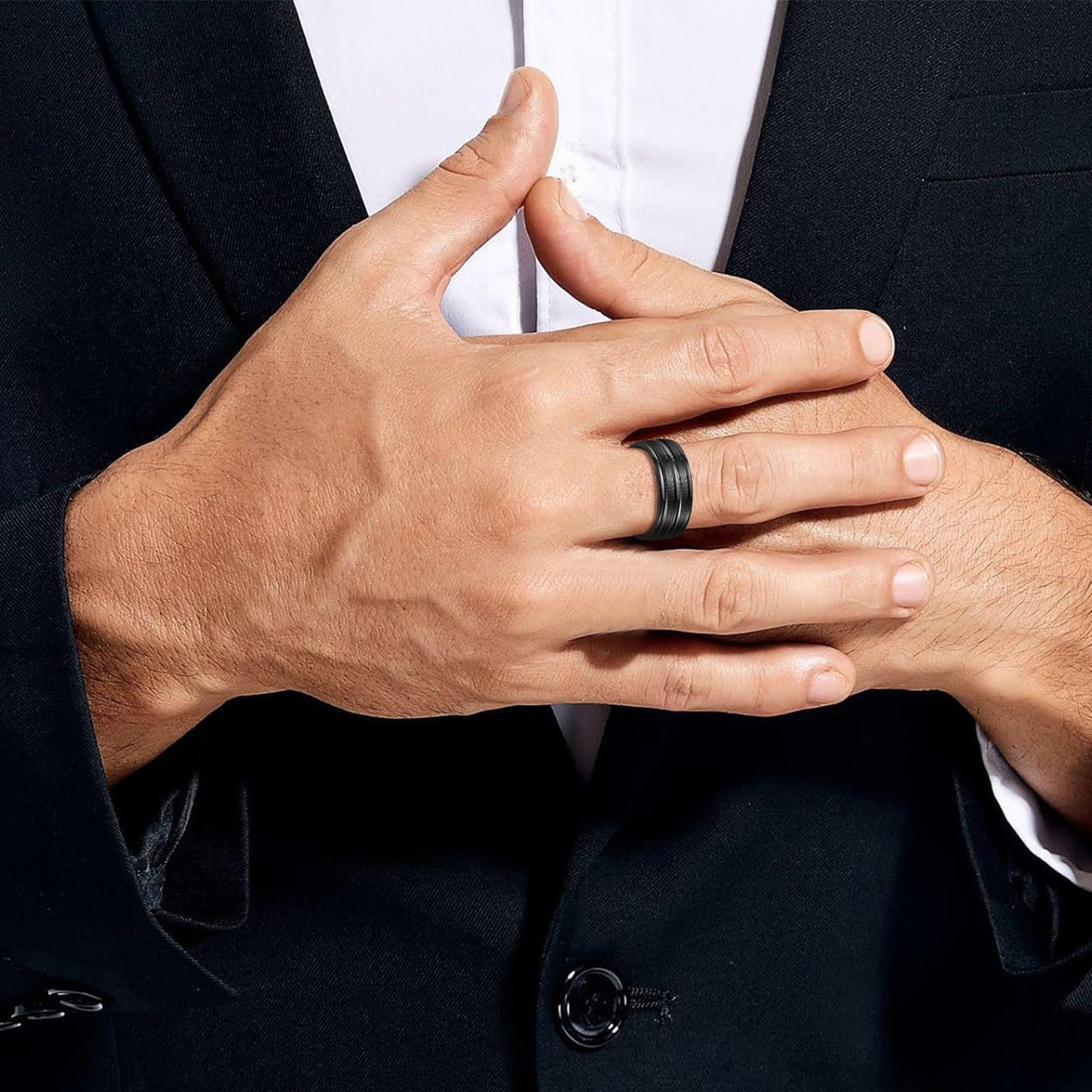 Comfortable Men's Steel Frosted Simple Fashion Rings