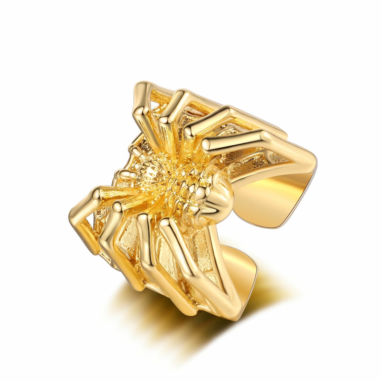 Men's Retro Distressed Thai Sier Hip Hop Spider Opening Adjustable Rings