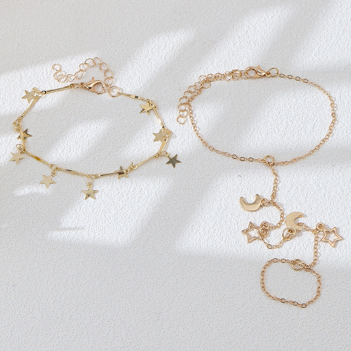 Women's Fashionable Golden Five-pointed Star Moon For Bracelets