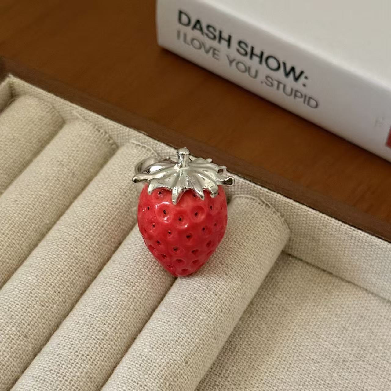 Red Three-dimensional Strawberry Female Sweet Cute Graceful Hairpin Clavicle Necklace