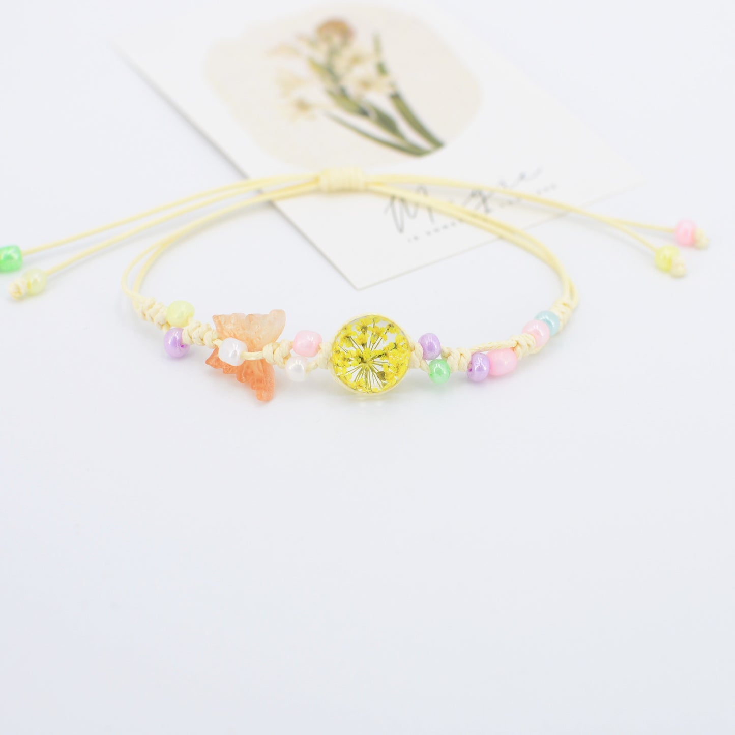 Dried Flower Preserved Fresh Real Butterfly Bracelet