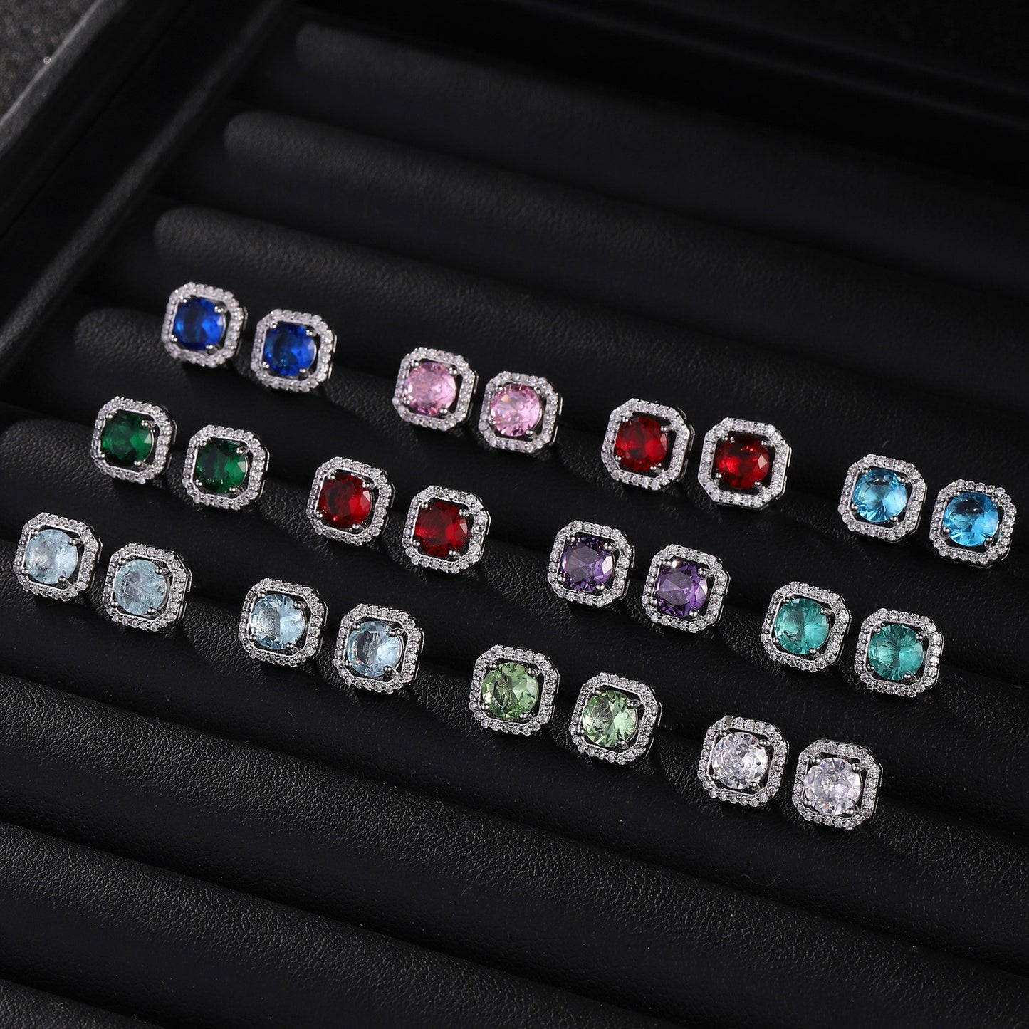 Women's Live Affordable Luxury Fashion Zircon Square Bag Rings