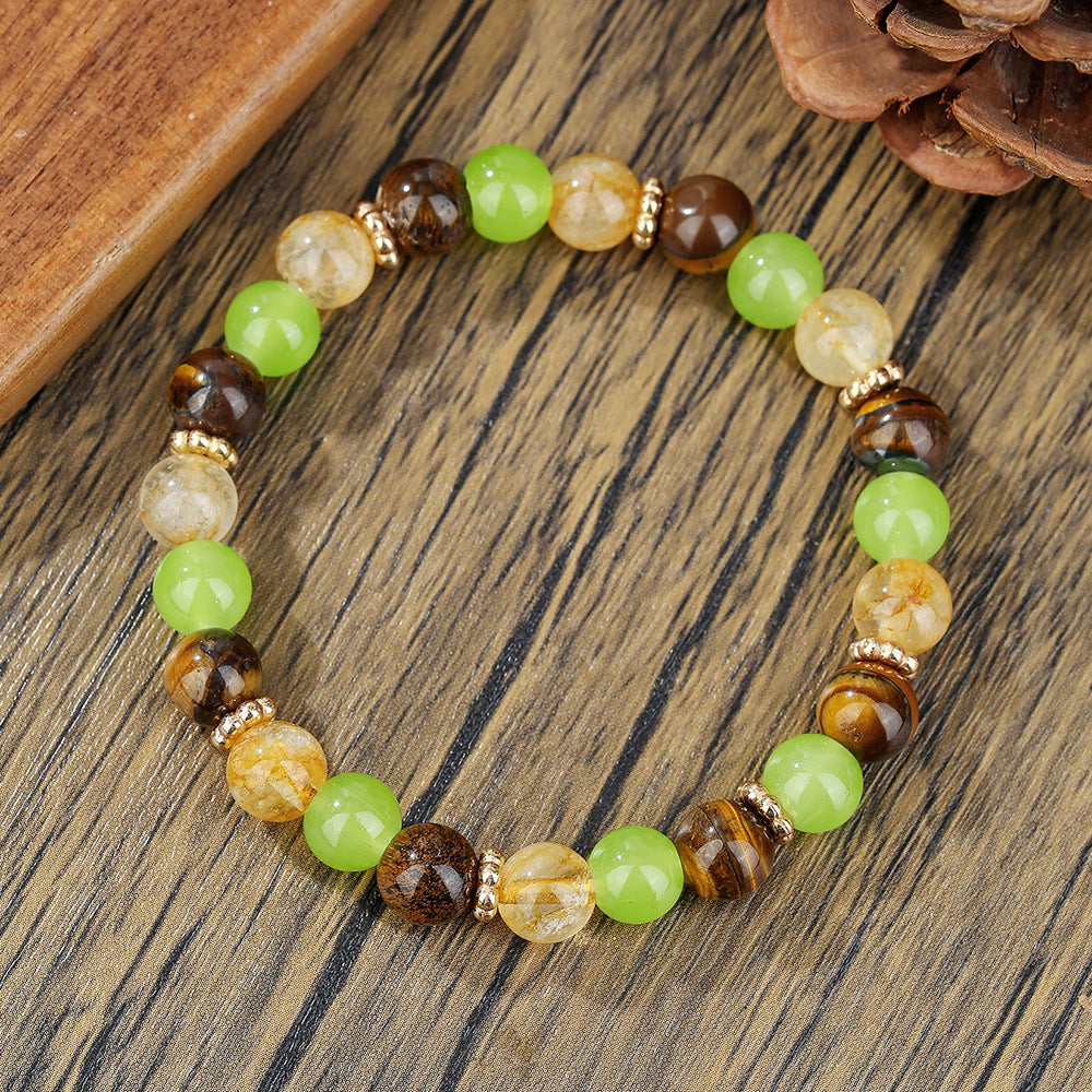 Retro Style Multiple Tigereye Emperor Stone Filament Bracelets