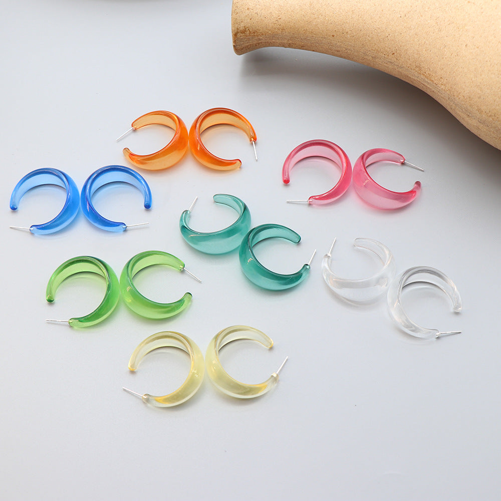 Women's Design Transparent Acrylic Ear Clip Cold Style Earrings