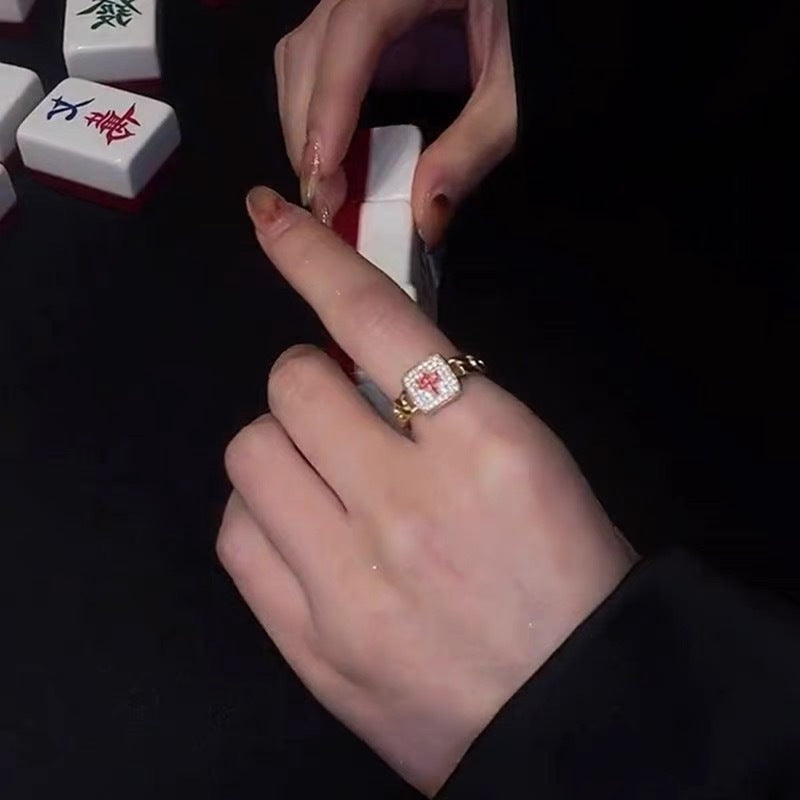 Affordable Luxury Fashion Mahjong Red Fortune Trendy Rings