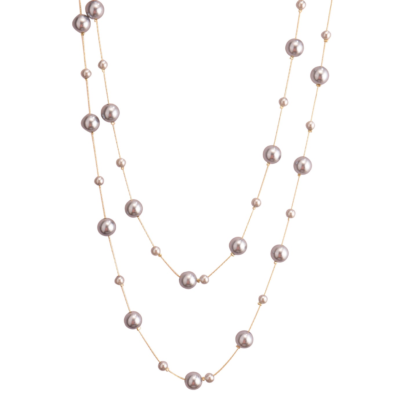 Women's Champagne Pearl Long Bright Imitation Sweater Necklace