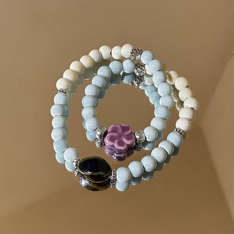 Style Double Circle Ceramic Beaded Ethnic Bracelets
