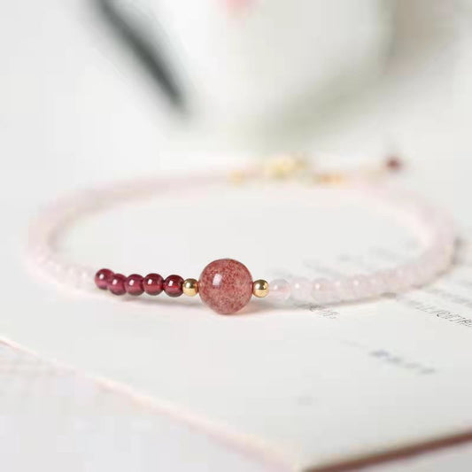 Very Fine Madagascar Pink Crystal Female Bracelets