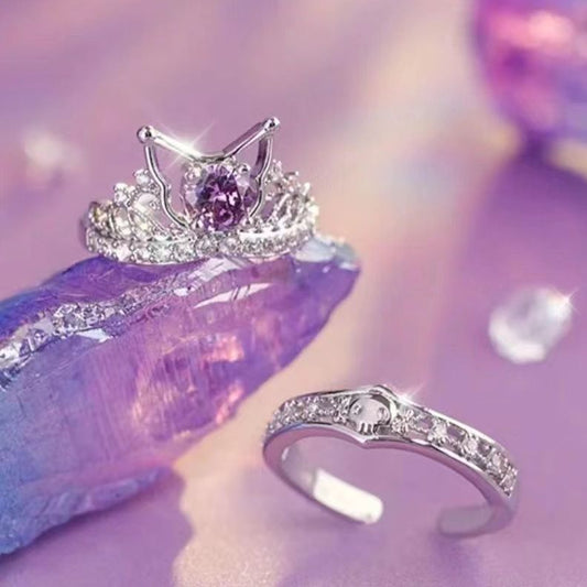 Love About Clow Opening Adjustable Couple Rings
