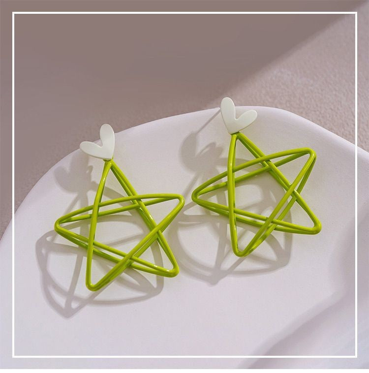 Star Ear Clip Trendy Love Heart Earrings