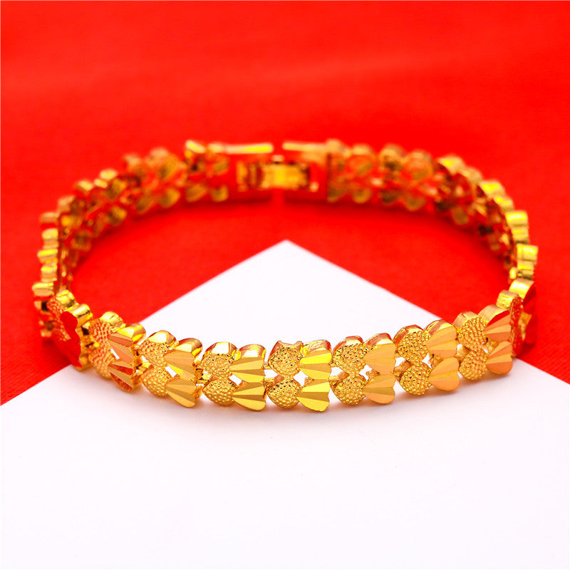 Simple Alluvial Gold Flower Peach Blossom Bracelets