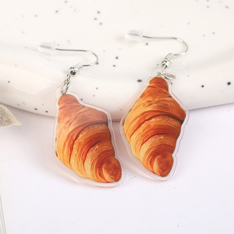 Hamburger Pizza Shape Acrylic Fashion Dessert Earrings