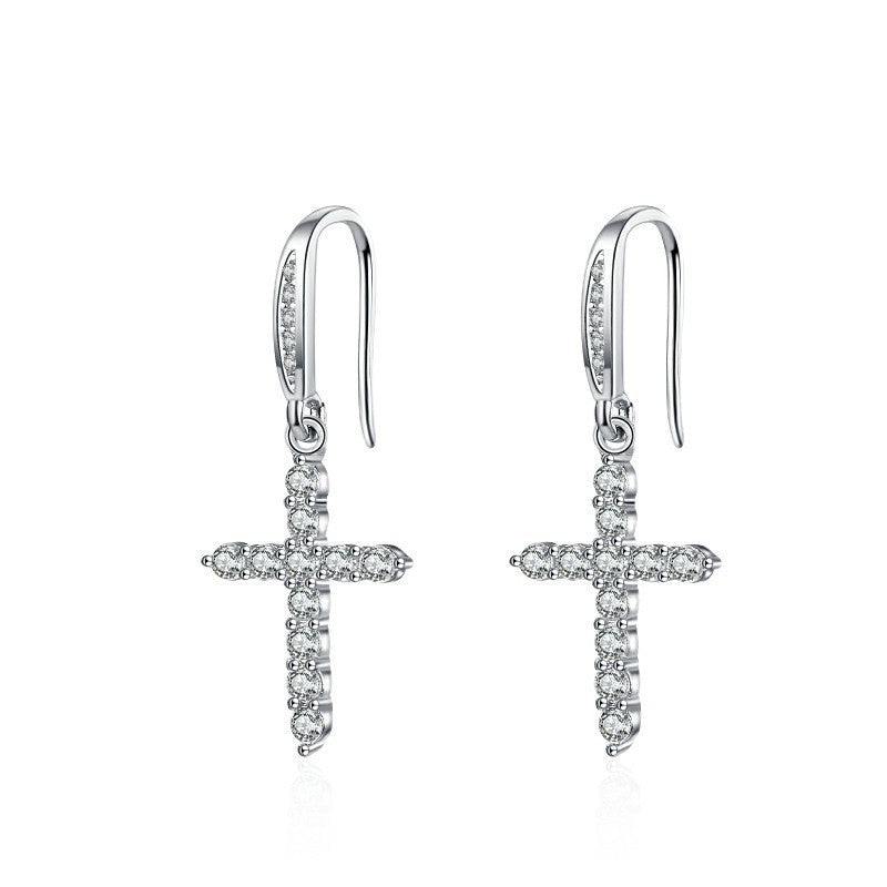 Women's Cross Ear Hook Elegant For Simple Fine Trendy Cold Stud Earrings