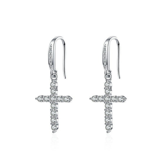 Women's Cross Ear Hook Elegant For Simple Fine Trendy Cold Stud Earrings