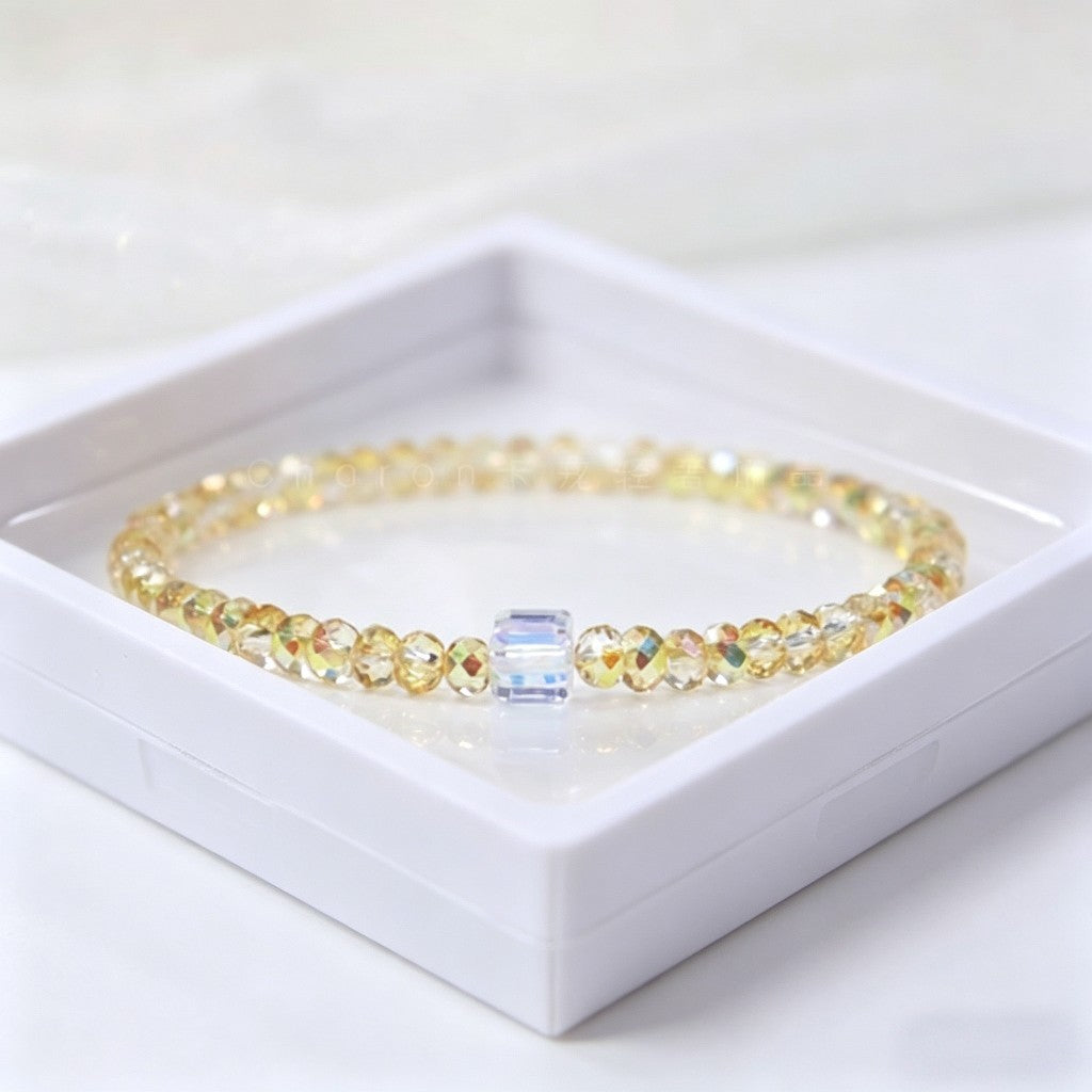 Women's Korean Elegant Couple Crystal Beaded Elastic Bracelet