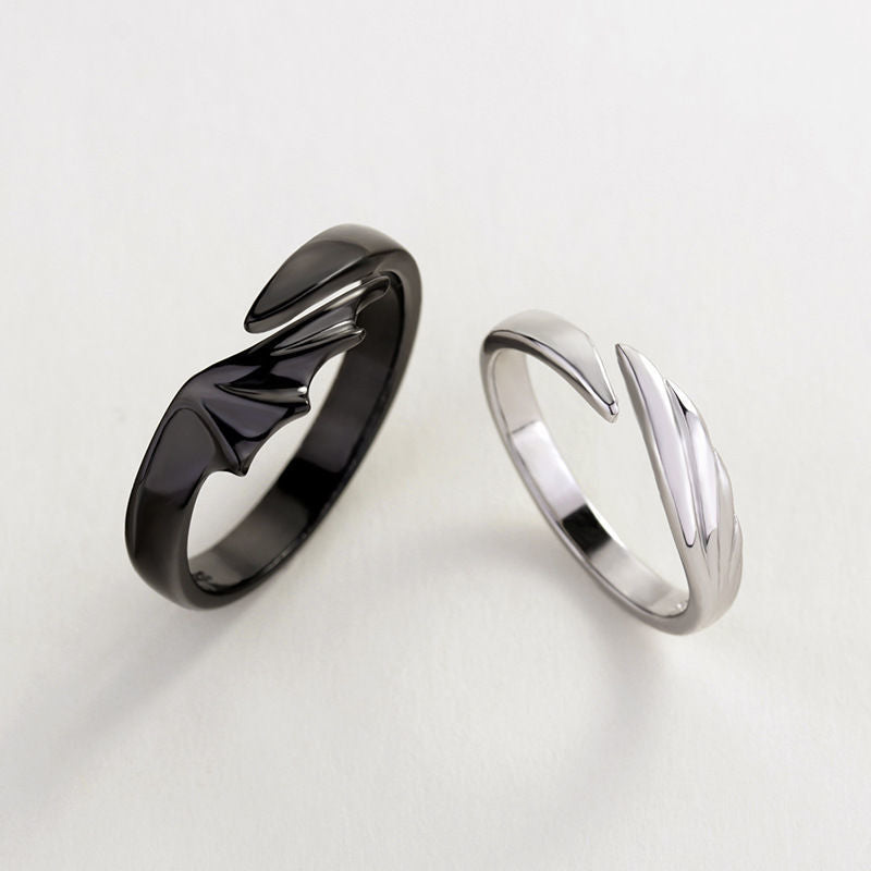 Women's & Men's Finger One Pair Open Fashion Simple Black White Rings