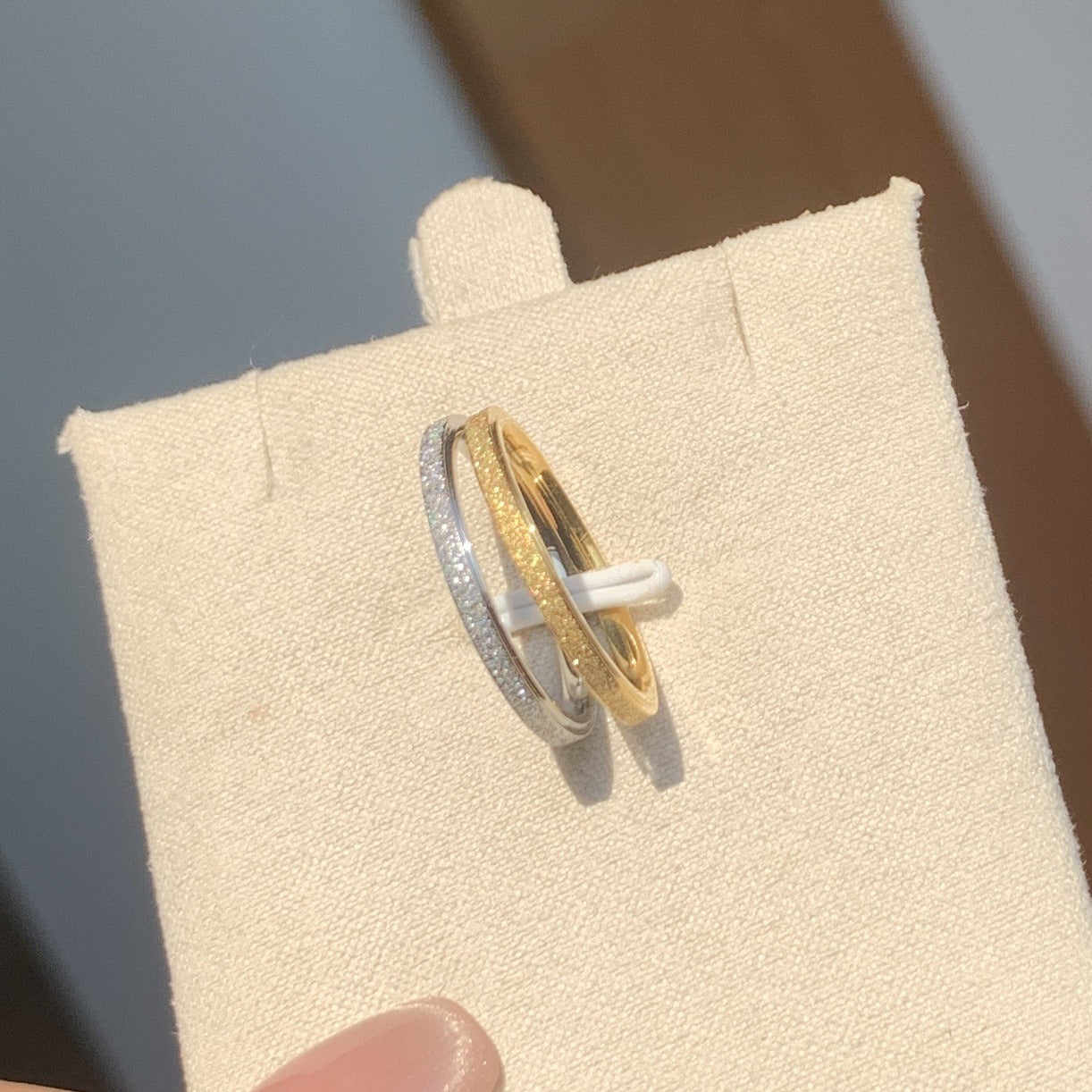 Fine Frosted Starry Shining Female Niche High Sense Forefinger Couple Ring