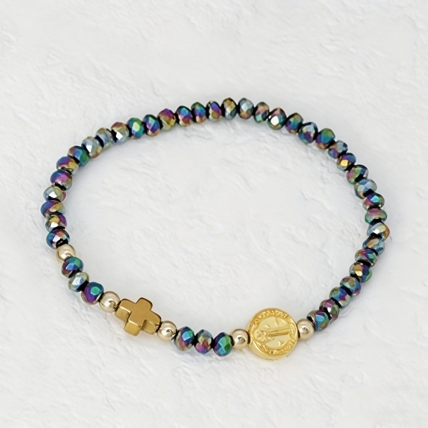 Boho Cross Artificial Crystal Color Fashion Bracelet