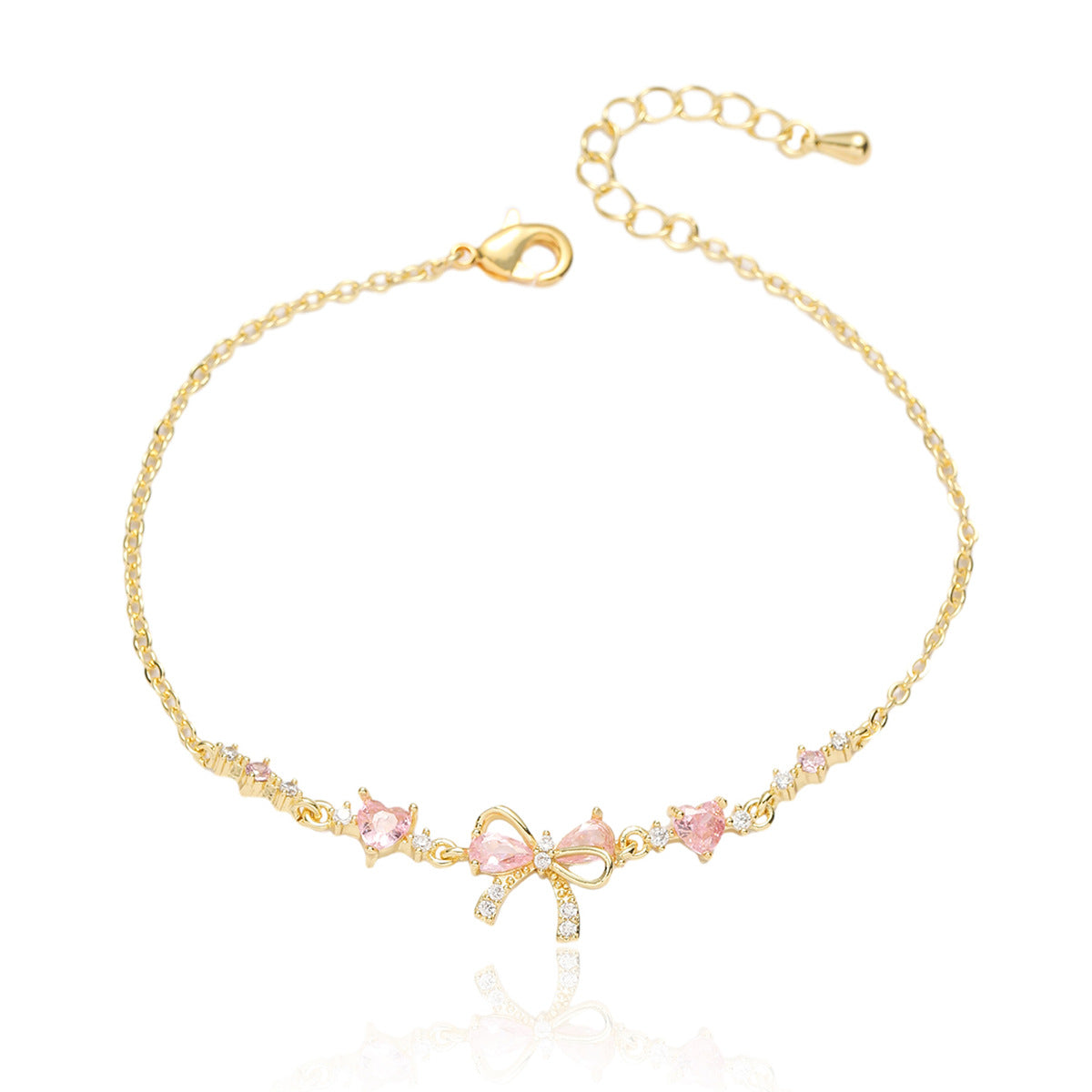 Female Sweet Trend Bow Simple Zircon Niche Love Necklaces
