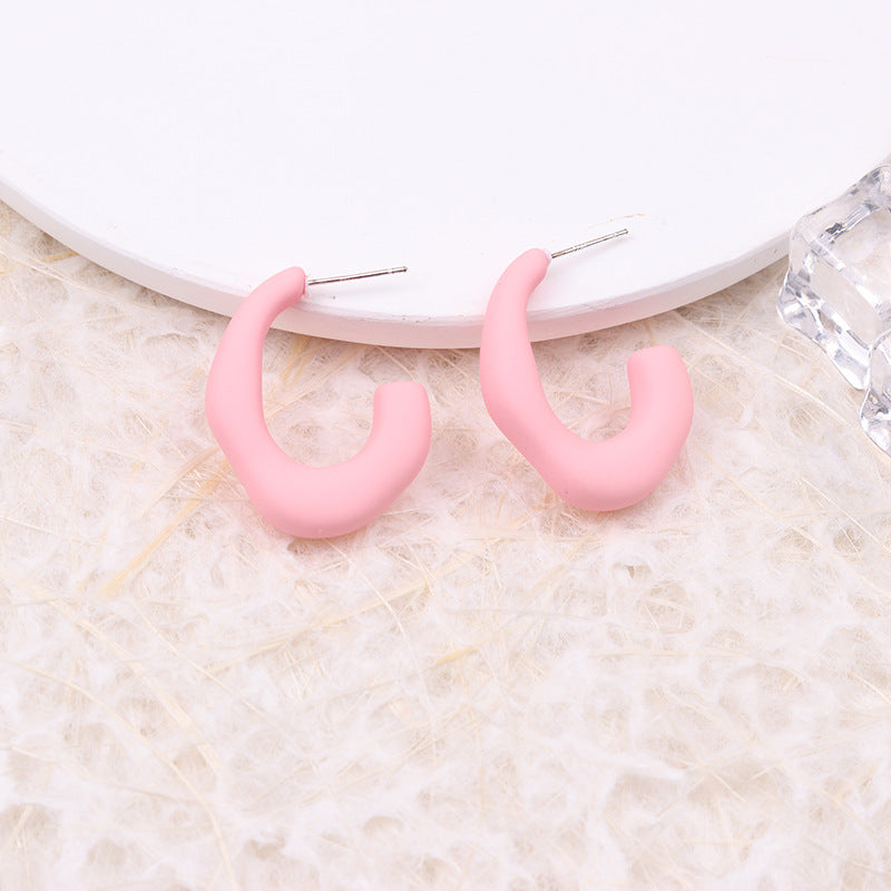 Crescent Circle Design Shaped High-grade Ear Earrings