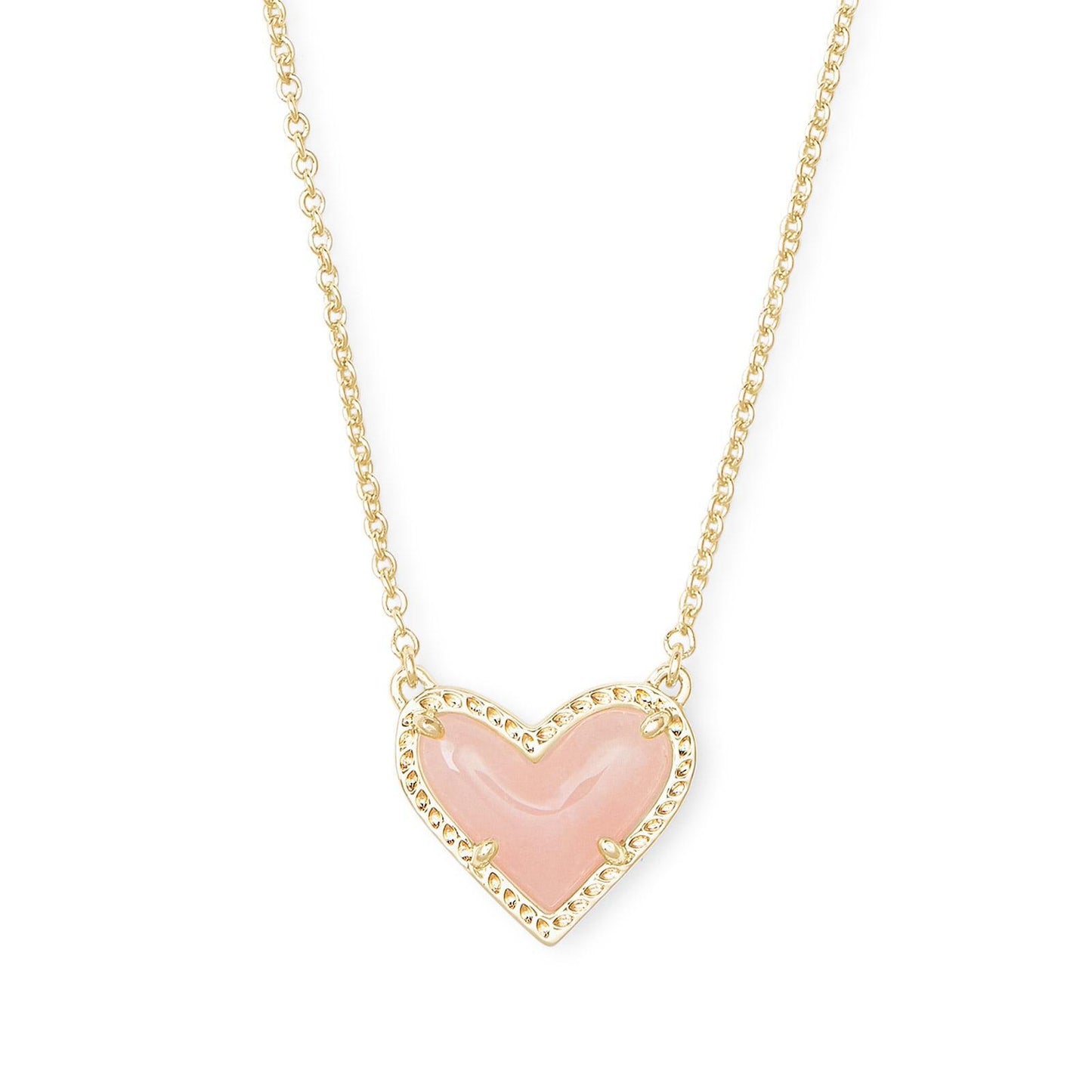 Adjustable Peach Heart Natural Stone Clavicle Necklaces