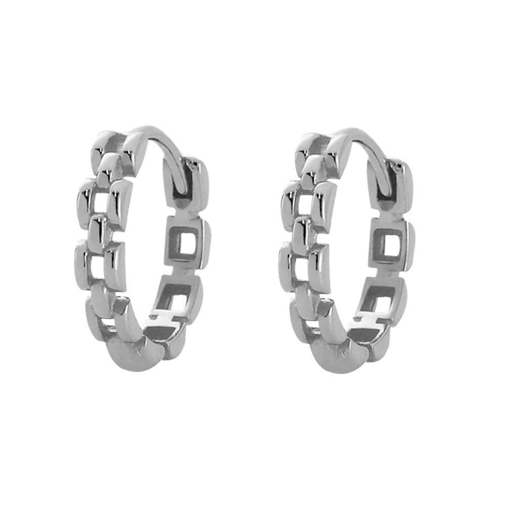 Women's Sier Style Personality Chain Geometric Earclip Earrings