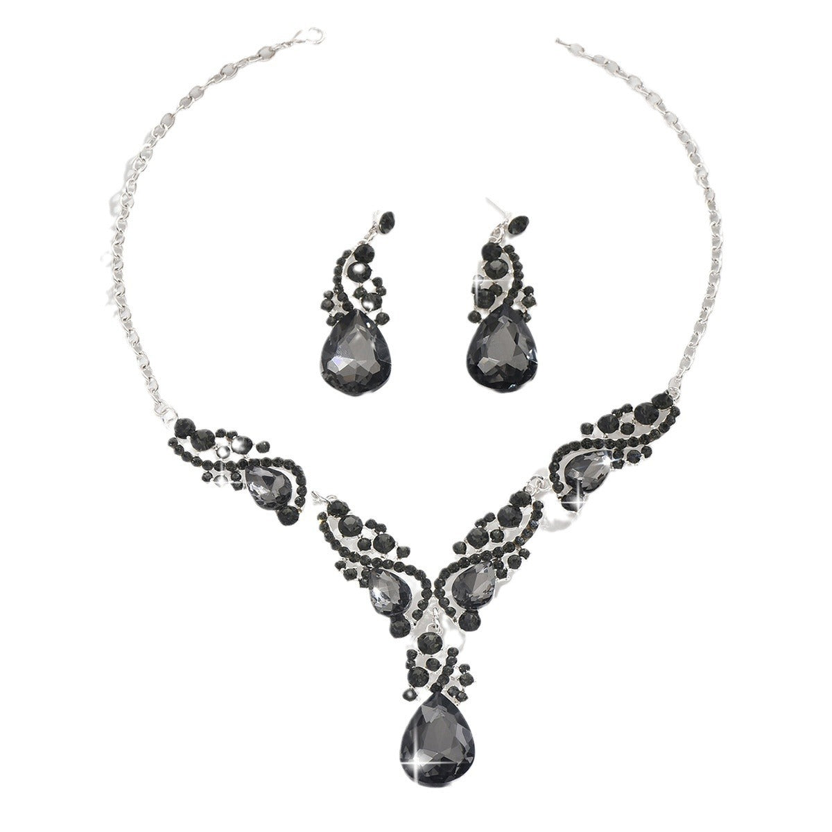 Flashing Big Water Drop Suit Vintage Cross Mirror Alloy Electroplating Earrings