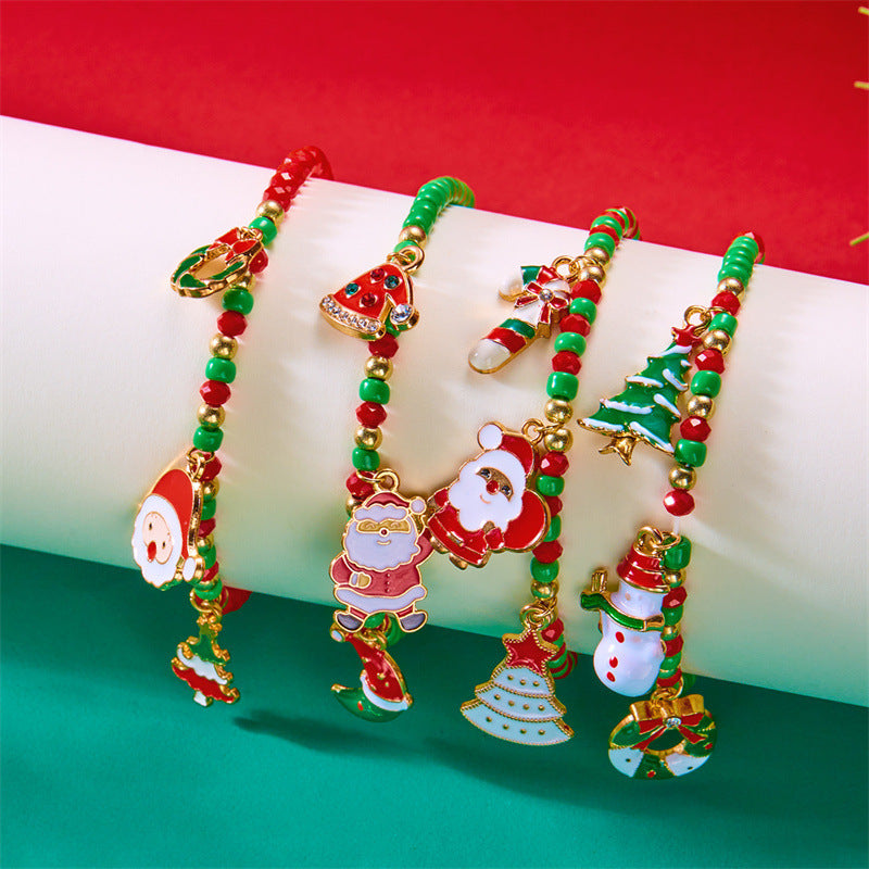 Christmas Fashion Wild Santa Claus Tree Bracelets