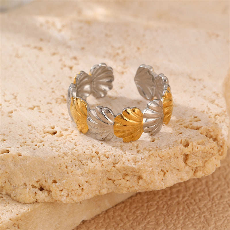 Fashion Stainless Steel Ocean Summer Beach Style Female Popular Opening Rings