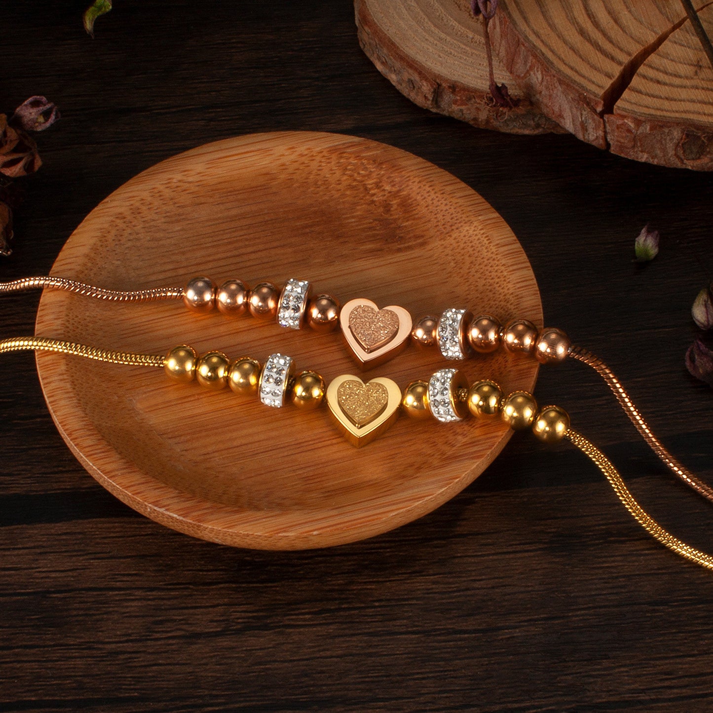 Women's High-grade Love Frosted Fashion Simple Stainless Bracelet